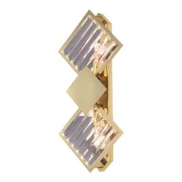 Arandela de Parede 50x24cm Metal e Cristal Bronze e Transparente