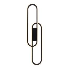 Arandela de Parede LED 3000K 38W Bivolt 15x60cm Metal e Silicone Preto