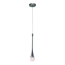 Pendente LED 3000K 5W Bivolt 34xØ7cm Metal e Cristal Cromado