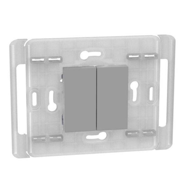 Matixgo - Comando remoto luz 2 módulos 2 circuitos cinza - Rádio 2.4GHz - Montagem superfície - Compatível Alexa/Siri/Google