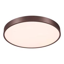 Plafon de Sobrepor LED Redondo 3000K 42W Bivolt Ø40x10cm Metal e Acrílico Marrom