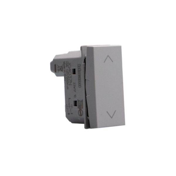 Matixgo - Pulsador duplo intertravado cinza - 10A 250V AC - Para estores - Montagem encastrada