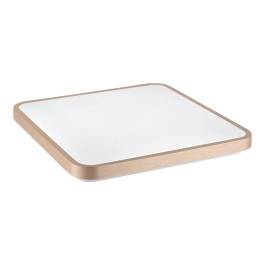 Plafon de Sobrepor LED Quadrado 3000K/4000K/6000K Multitemperatura 120W Bivolt 49x49x5cm Metal e Acrílico Dourado