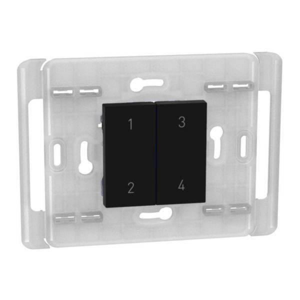 Matixgo - Controle sem fio de 4 cenários preto - Zigbee 2.4GHz - Montagem em superfície - Compatível Alexa, Siri, Google Assistant