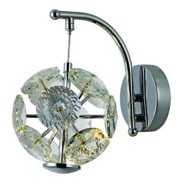 Arandela de Parede LED 3000K 5W Bivolt 20x15cm Metal e Cristal Cromado e Transparente