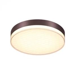 Plafon de Sobrepor LED Redondo 3000K 50W Bivolt Ø48x9cm Metal e Acrílico Marrom