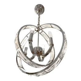 Lustre Pendente Ø40cm Metal e Cristal Cromado