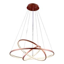 Pendente LED 3000K 90W Bivolt Ø80cm Metal e Silicone Rose
