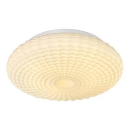 Plafon de Sobrepor LED Redondo 3000K 12W Bivolt Ø23x10cm Metal e Vidro Branco