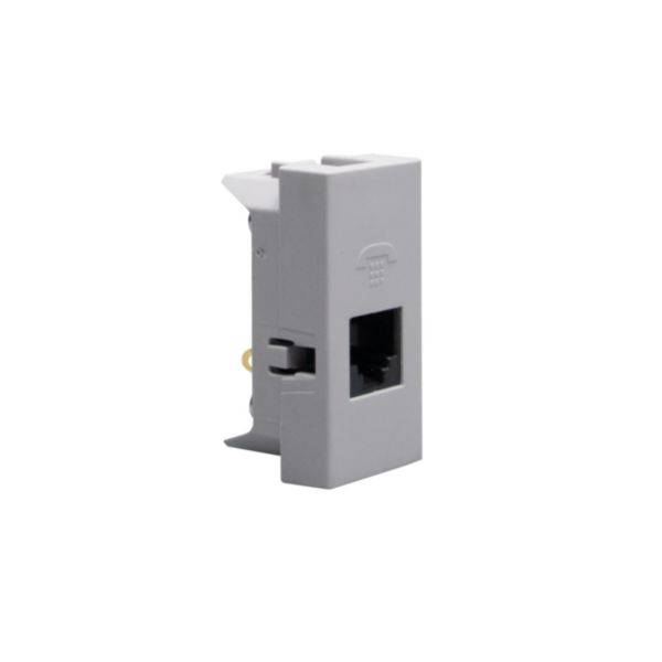 Matixgo - Tomada telefone RJ11 K10 cinza - 1 módulo - Montagem encastrada - IP20