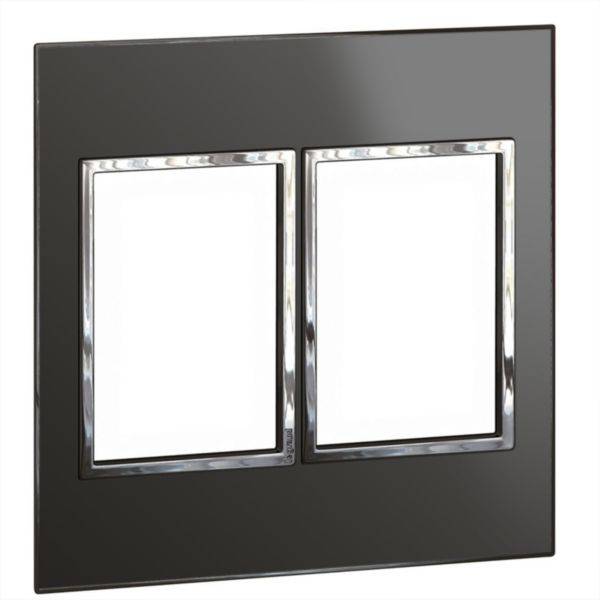 Placa 3+3 Postos 4X4 Quadrados Black Reflective Arteor
