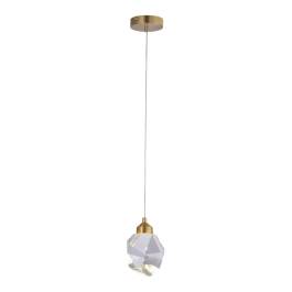 Pendente LED 3000K 5W Bivolt Ø10cm Metal e Cristal Rosê