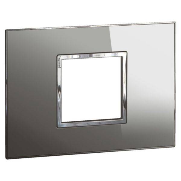 Placa 2 Postos 4X2 Quadrados Stain Stl Reflective Arteor