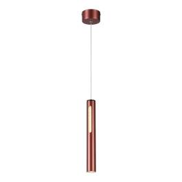 Pendente LED 3000K 7W Bivolt Ø4x32,5cm Metal e Acrílico Marrom
