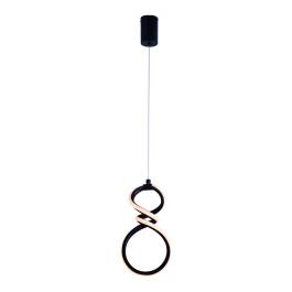 Pendente LED 3000K 16W Bivolt 26x15x9cm Metal e Silicone Preto
