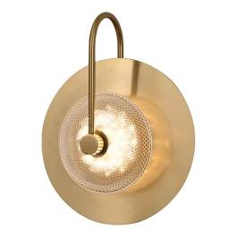 Arandela de Parede LED Redondo 3000K 9W Bivolt 30x25cm Metal e Vidro Bronze e Transparente
