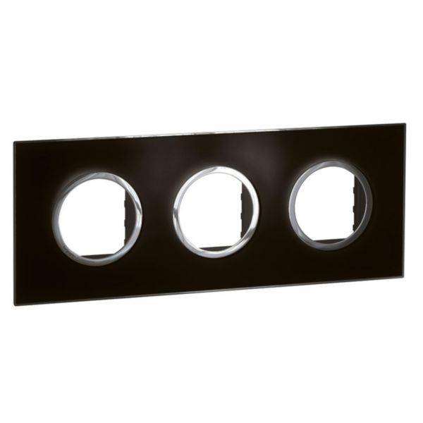 Arteor - Placa 3x2 modulos redondos mirror black - Instalação à face - Acabamento brilhante - Fecho rápido