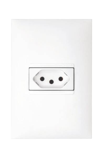 Conjunto tomada Branca 2P+T 10A 4X2 Branco - Pial Plus+