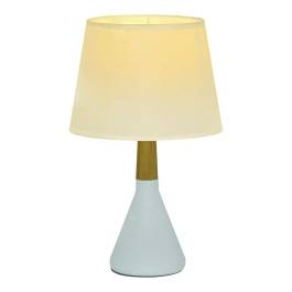 Abajur 34xØ20cm Metal e Linho Branco