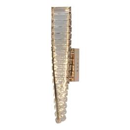 Arandela de Parede LED 3000K 7W Bivolt 45x8cm Metal e Cristal Dourado