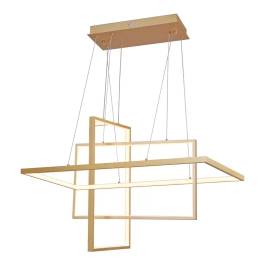 Pendente LED 3000K 113W Bivolt 50x80cm Alumínio e Silicone Dourado