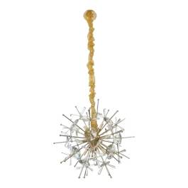 Pendente Ø60cm Metal e Cristal Dourado