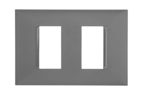 Placa 2 Postos Separados 4X2 Cinza - Pial Plus+