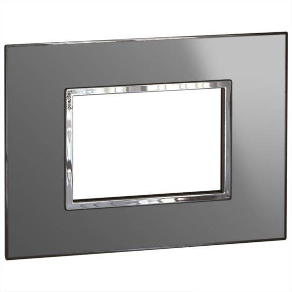 Placa 3 Postos 4X2 Quadrados Stain Stl Reflective Arteor