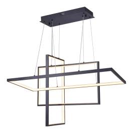 Pendente LED 3000K 113W Bivolt 50x80cm Alumínio e Silicone Preto