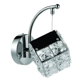 Arandela de Parede LED 3000K 9W Bivolt 21x11cm Inox e Cristal Cromado