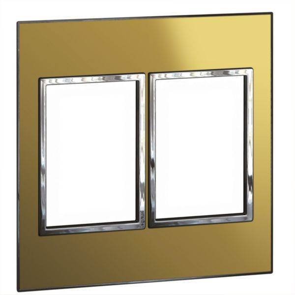 Placa 3+3 Postos 4X4 Quadrados Gold Reflective Arteor
