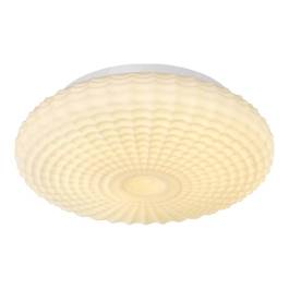 Plafon de Sobrepor LED Redondo 3000K 18W Bivolt Ø35x12cm Metal e Vidro Branco