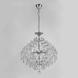 Lustre Pendente Ø55cm Metal e Cristal Cromado