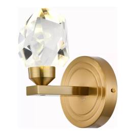 Arandela de Parede LED 3000K 5W Bivolt 12x15cm Metal e Cristal Dourado