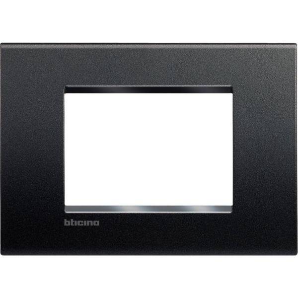 Placa Quadrada 3 Postos 4X2 - Anthracite