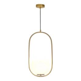 Pendente 50x26cm Metal e Vidro Bronze e Fosco