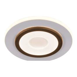 Plafon de Sobrepor LED Redondo 3000K 27W Bivolt Ø24cm Metal e Acrílico Branco e Marrom
