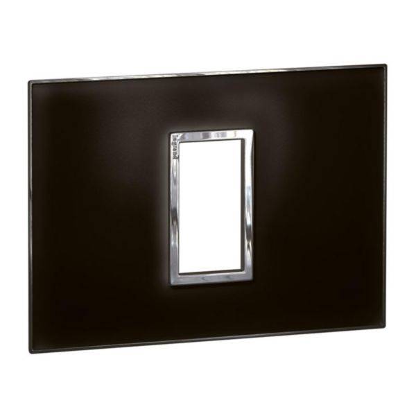 Arteor - Placa 1 posto 4x2 quadrada - Espelho preto - 1 módulo - Acabamento brilhante
