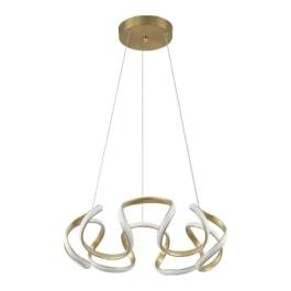 Pendente LED 3000K 64W Bivolt Ø55x25cm Metal e Silicone Dourado
