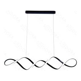 Pendente LED 3000K 6000K Multitemperatura 58W Bivolt 100cm Metal e Silicone Preto