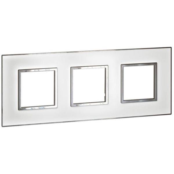 Arteor - Placa 3x2 modulos quadrados Mirror White - Vidro acrílico - Acabamento brilhante - Proteção IP40
