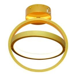 Plafon de Sobrepor LED Redondo 3000K 26W Bivolt Ø22x25cm Alumínio e Silicone Dourado