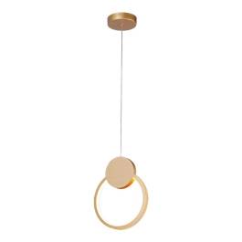 Pendente LED Redondo 3000K 12W Bivolt Ø20x26cm Metal e Silicone Dourado