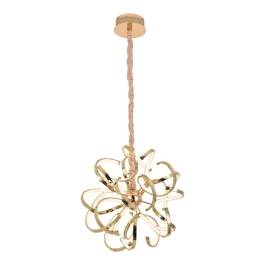 Pendente LED 3500K 69W Bivolt Ø60x60cm Metal e Acrílico Dourado