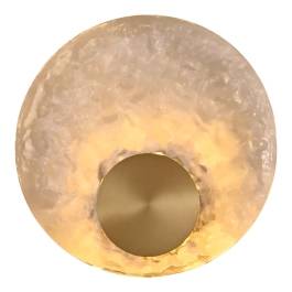 Arandela de Parede LED Redondo 3000K 8W Bivolt Ø20cm Metal e Cristal Bronze e Transparente