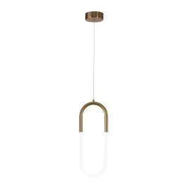 Pendente LED 3000K 10W Bivolt 50x18cm Metal e Acrílico Bronze