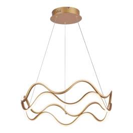 Pendente LED 3000K 86W Bivolt Ø60cm Metal e Silicone Dourado