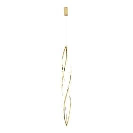 Pendente LED 3000K 65W Bivolt 157xØ20cm Inox e Silicone Dourado
