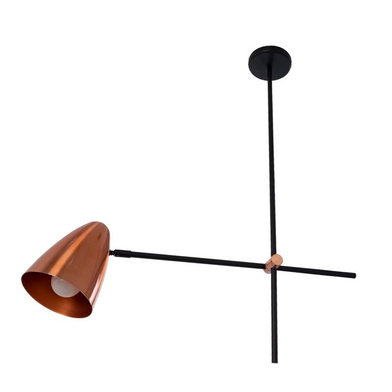Pendente Aluminio Preto Cobre Soul