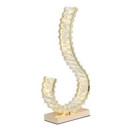 Luminária de Mesa LED 3000K 15W Bivolt 51x23cm Metal e Cristal Dourado